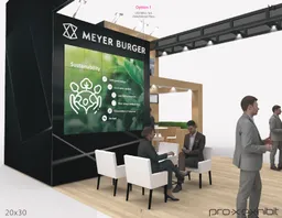 20x30 Péninsule booth design by Pro-X Exhibits